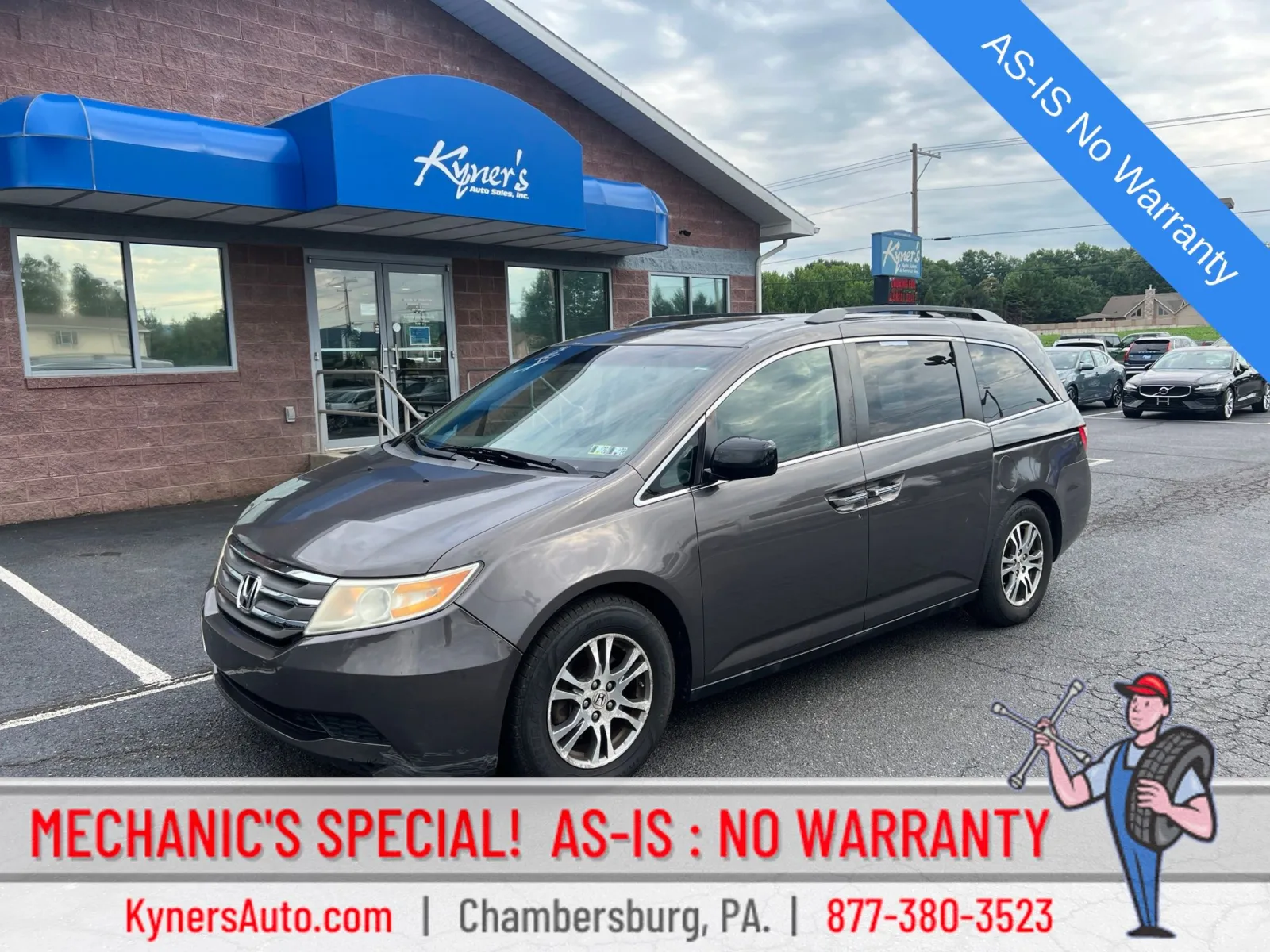 Gray 2012 Honda Odyssey EX-L for sale in Chambersburg, PA