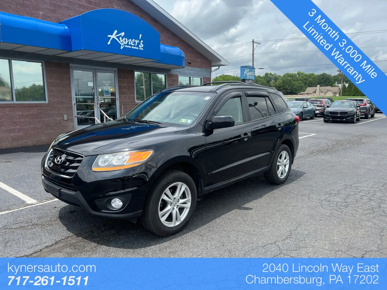 Black 2011 Hyundai Santa Fe SE for sale in Chambersburg, PA