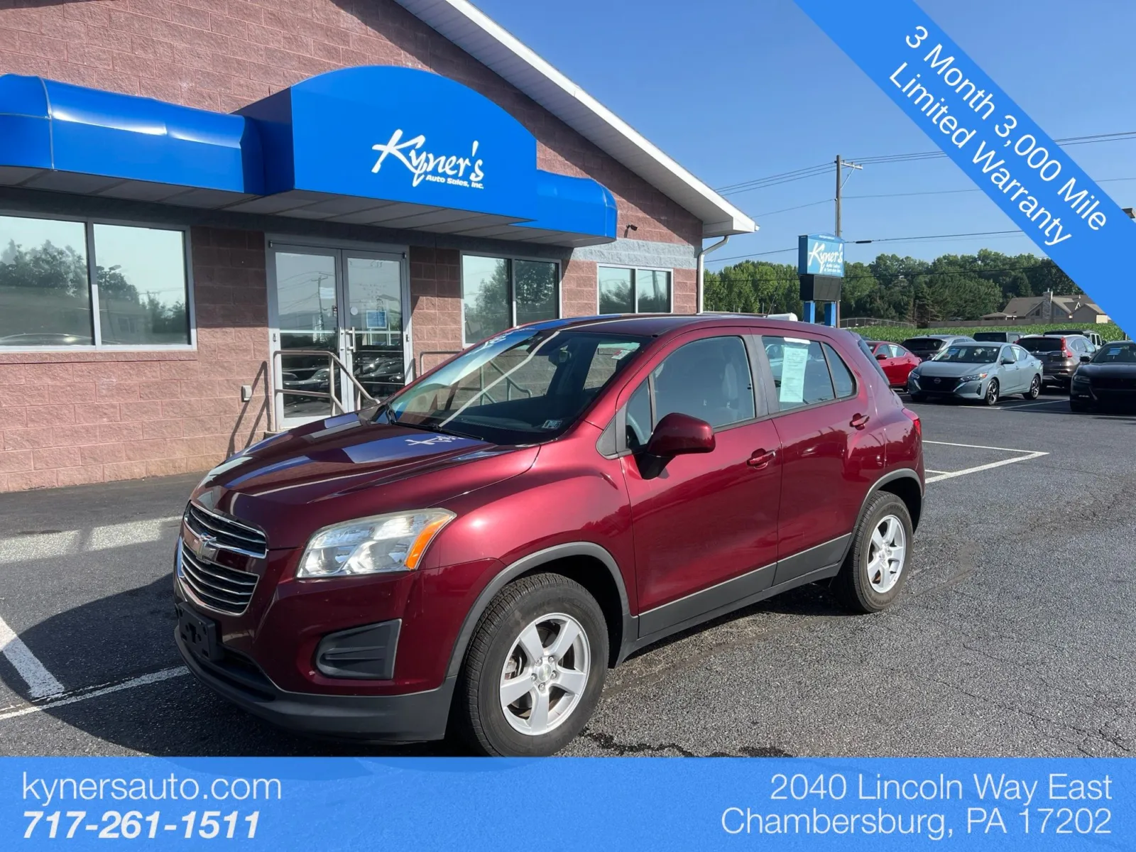 Red 2016 Chevrolet Trax LS for sale in Chambersburg, PA