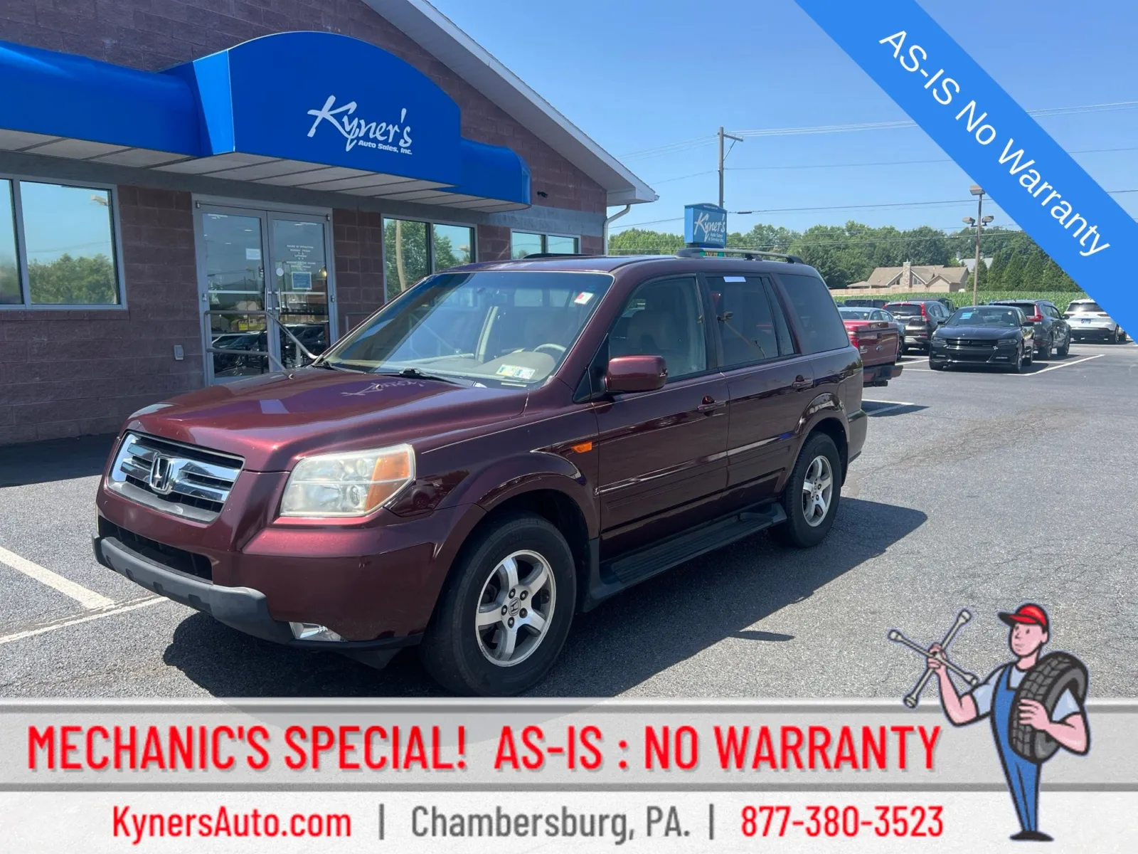 Red 2007 Honda Pilot EX-L for sale in Chambersburg, PA