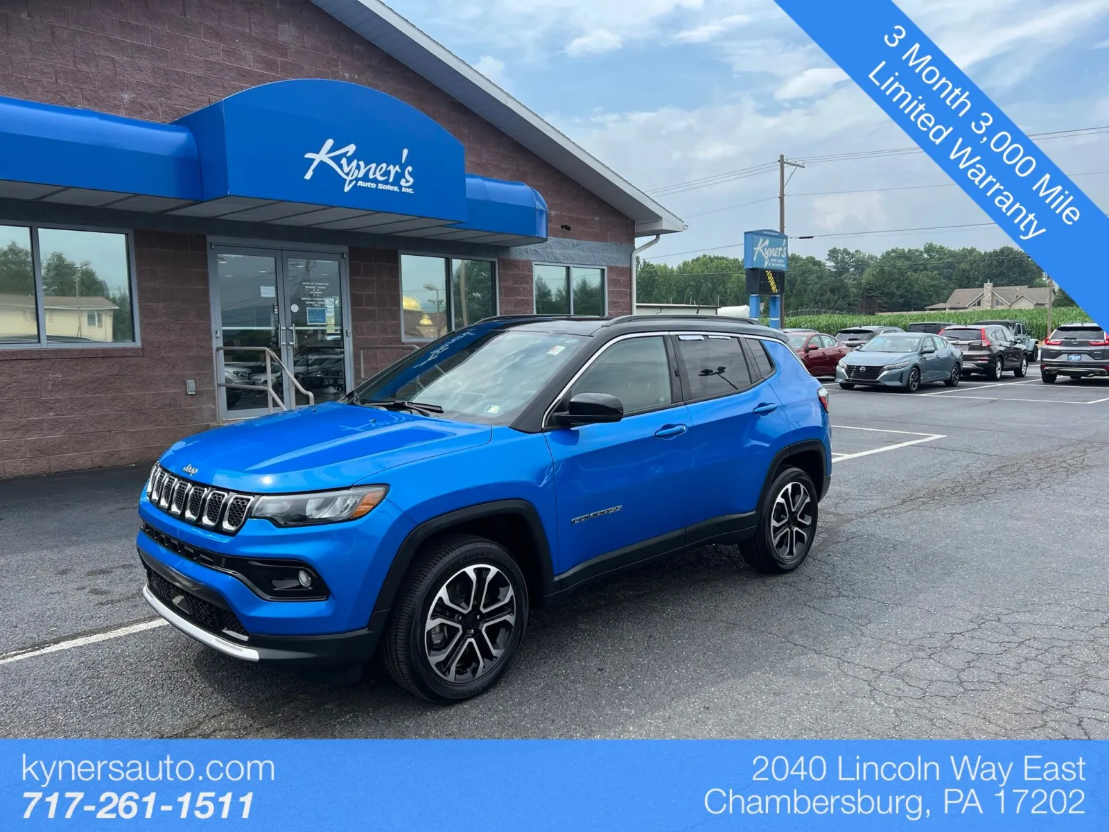 Blue 2023 Jeep Compass Limited for sale in Chambersburg, PA