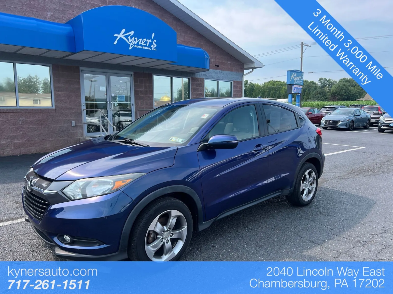 Blue 2016 Honda HR-V EX for sale in Chambersburg, PA