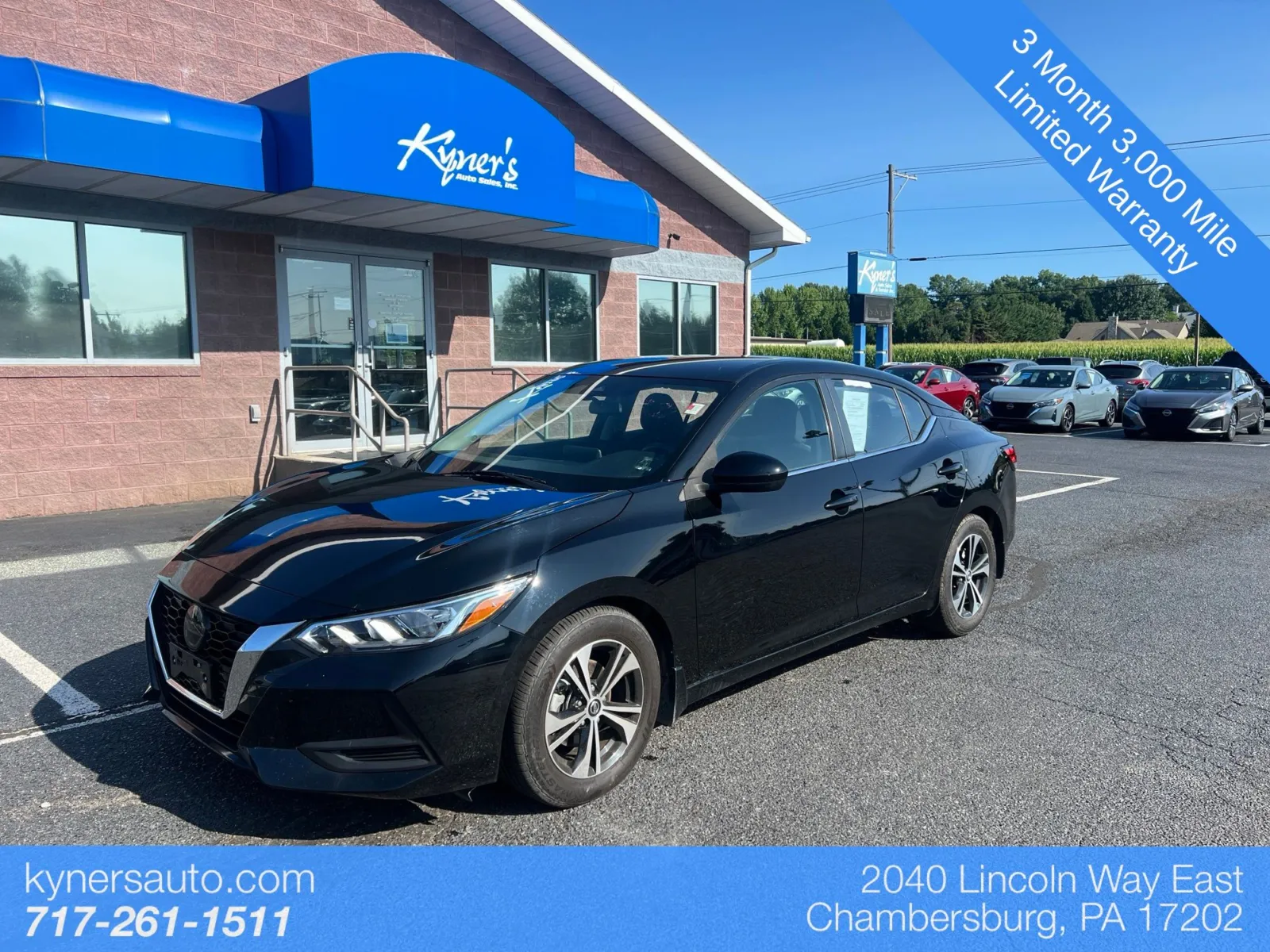 Black 2023 Nissan Sentra SV for sale in Chambersburg, PA