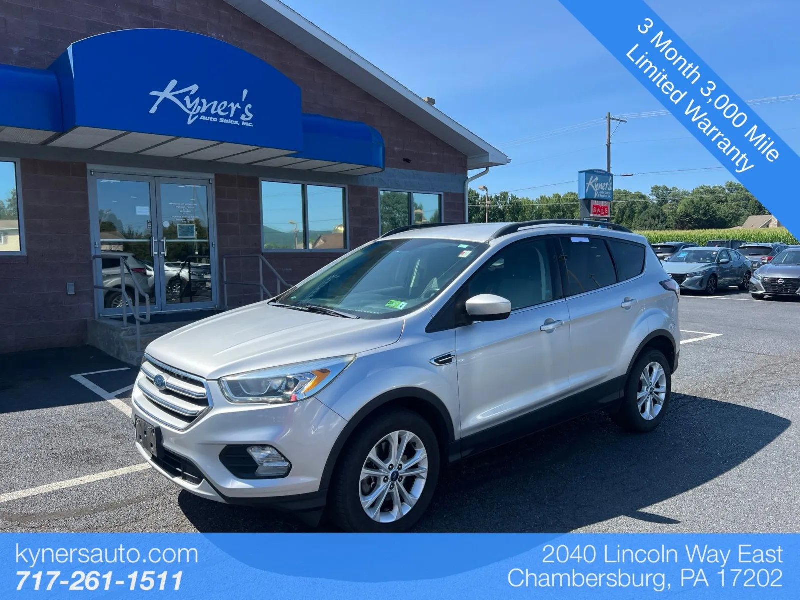 Silver 2017 Ford Escape SE for sale in Chambersburg, PA
