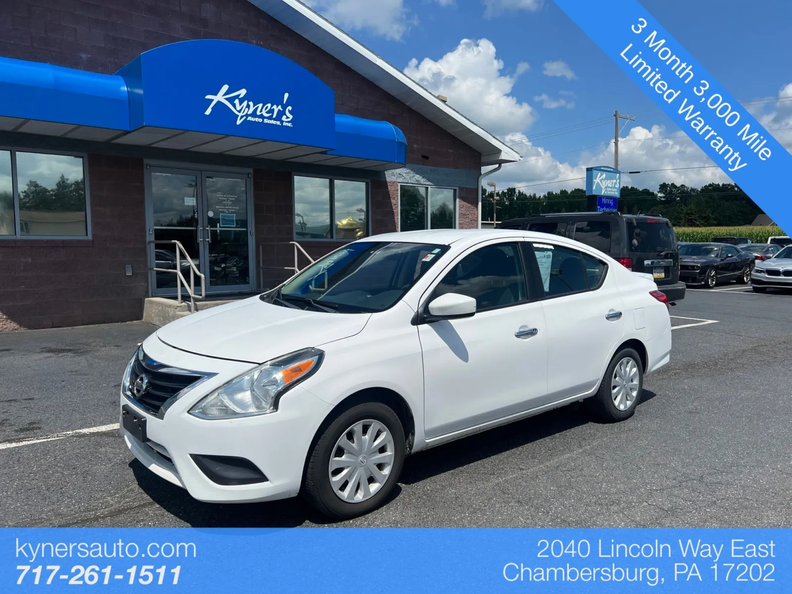 White 2018 Nissan Versa 1.6 SV for sale in Chambersburg, PA