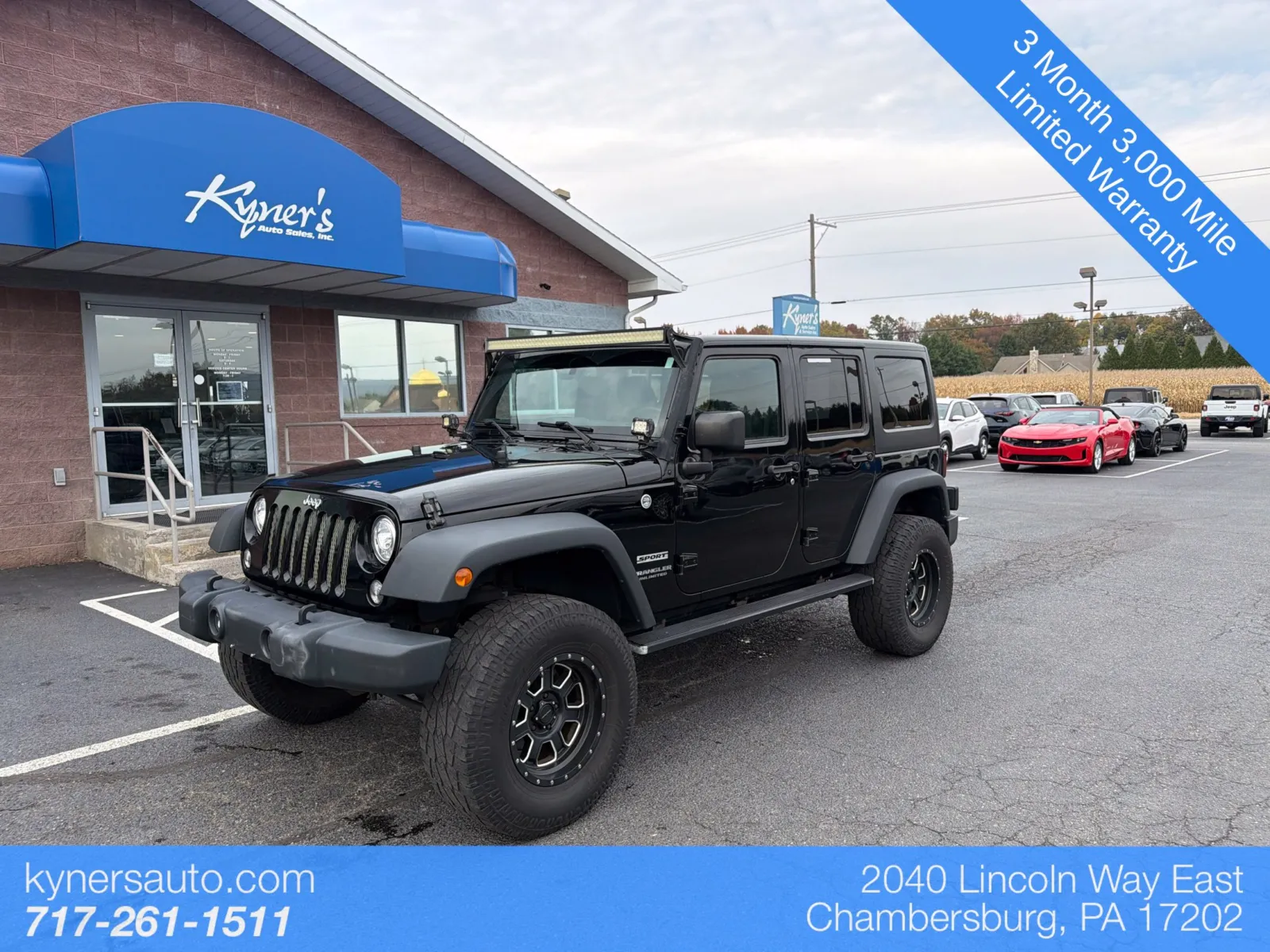 Black 2017 Jeep Wrangler Unlimited Sport for sale in Chambersburg, PA