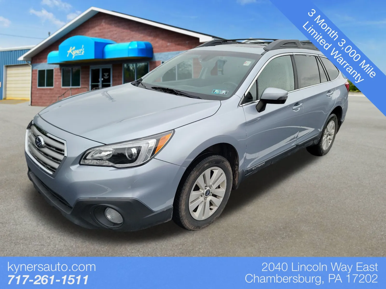 Silver 2017 Subaru Outback 2.5i Premium for sale in Chambersburg, PA
