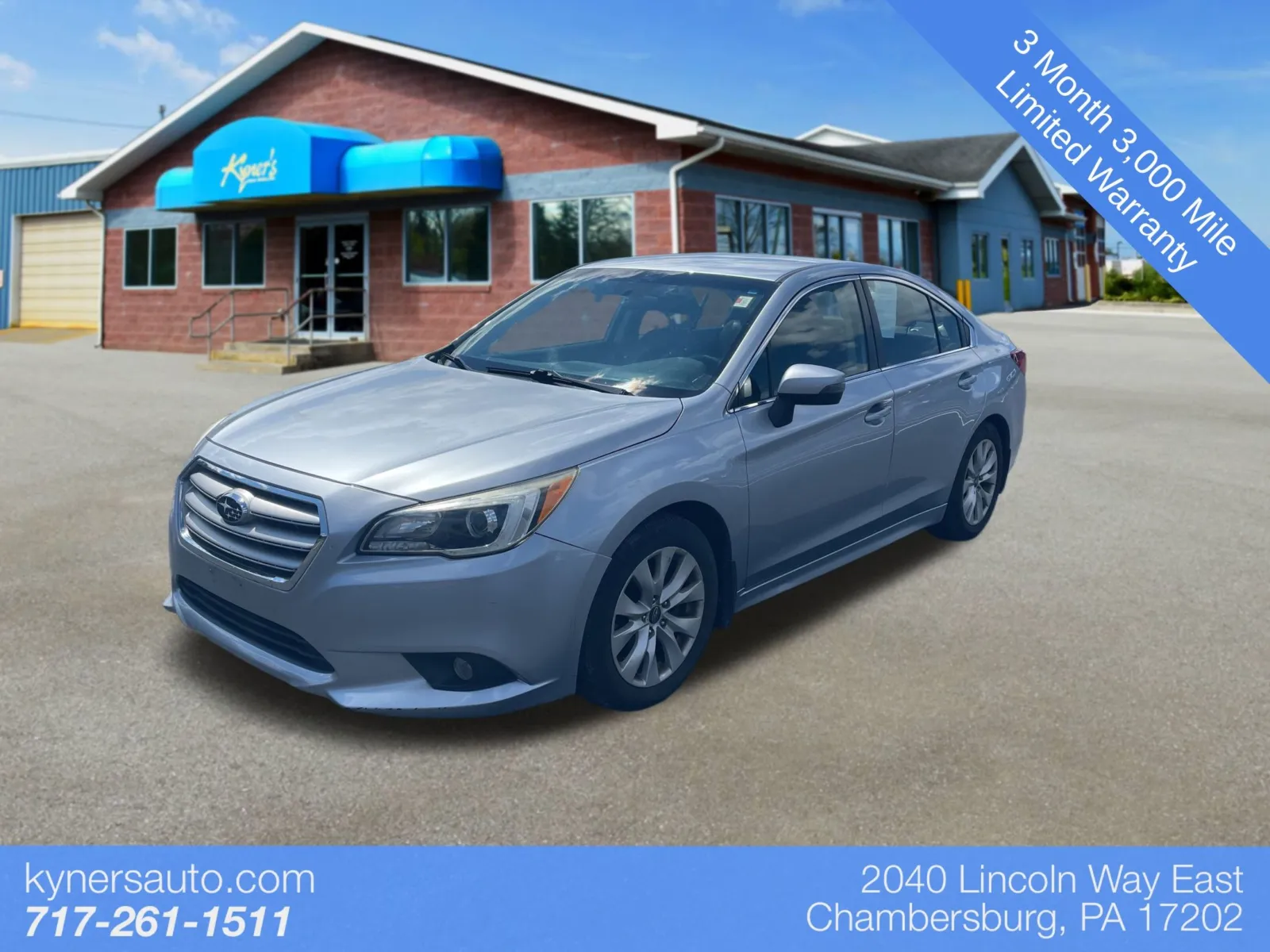 Silver 2015 Subaru Legacy 2.5i for sale in Chambersburg, PA