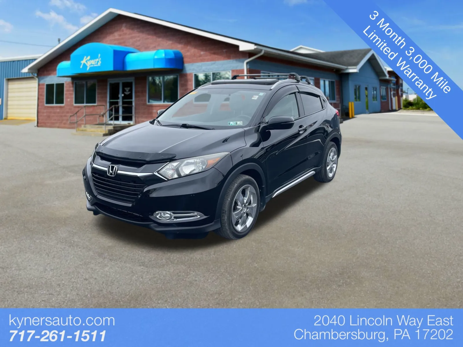 Black 2017 Honda HR-V EX-L for sale in Chambersburg, PA