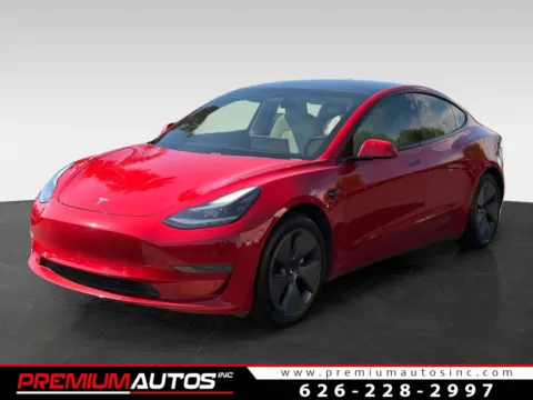 Red 2021 Tesla Model 3 Standard Range Plus for sale in South El Monte, CA