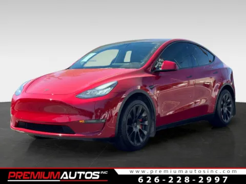 Red 2021 Tesla Model Y Long Range for sale in South El Monte, CA