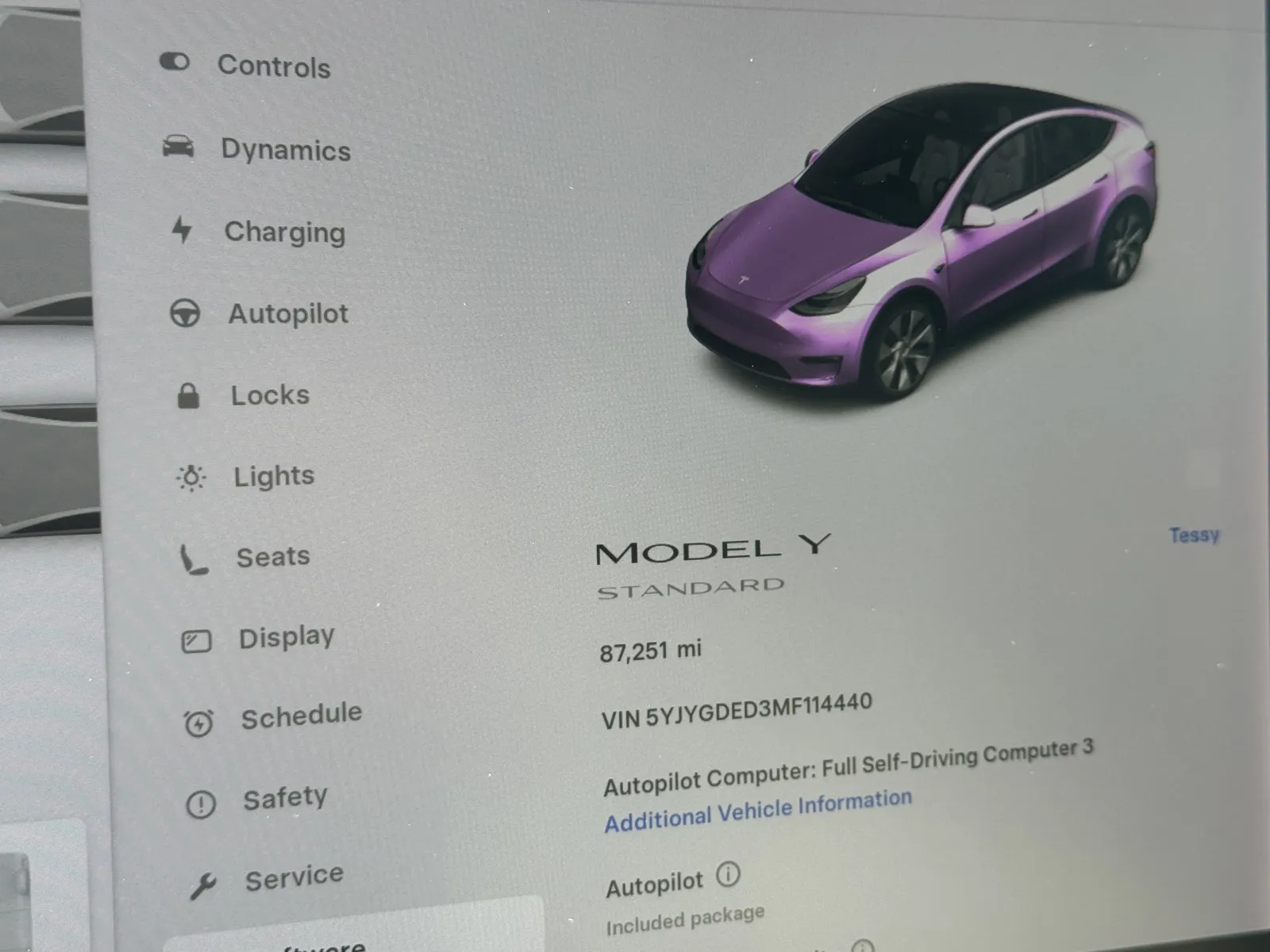 Another view of 2021 Tesla Model Y Standard Range for sale in South El Monte, CA at Premium Autos - El Monte