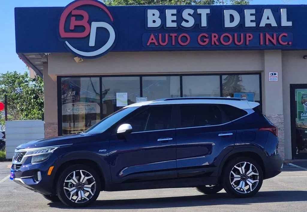 Blue 2022 Kia Seltos SX Sport Utility 4D for sale in El Paso, TX