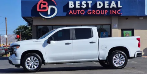 White 2024 Chevrolet Silverado 1500 Crew Cab Custom Pickup 4D 5 3/4 ft for sale in El Paso, TX