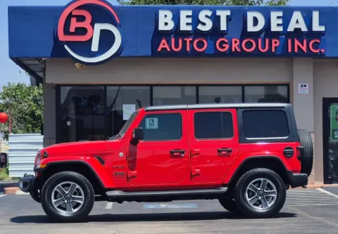 Red 2020 Jeep Wrangler Unlimited Sahara Sport Utility 4D for sale in El Paso, TX
