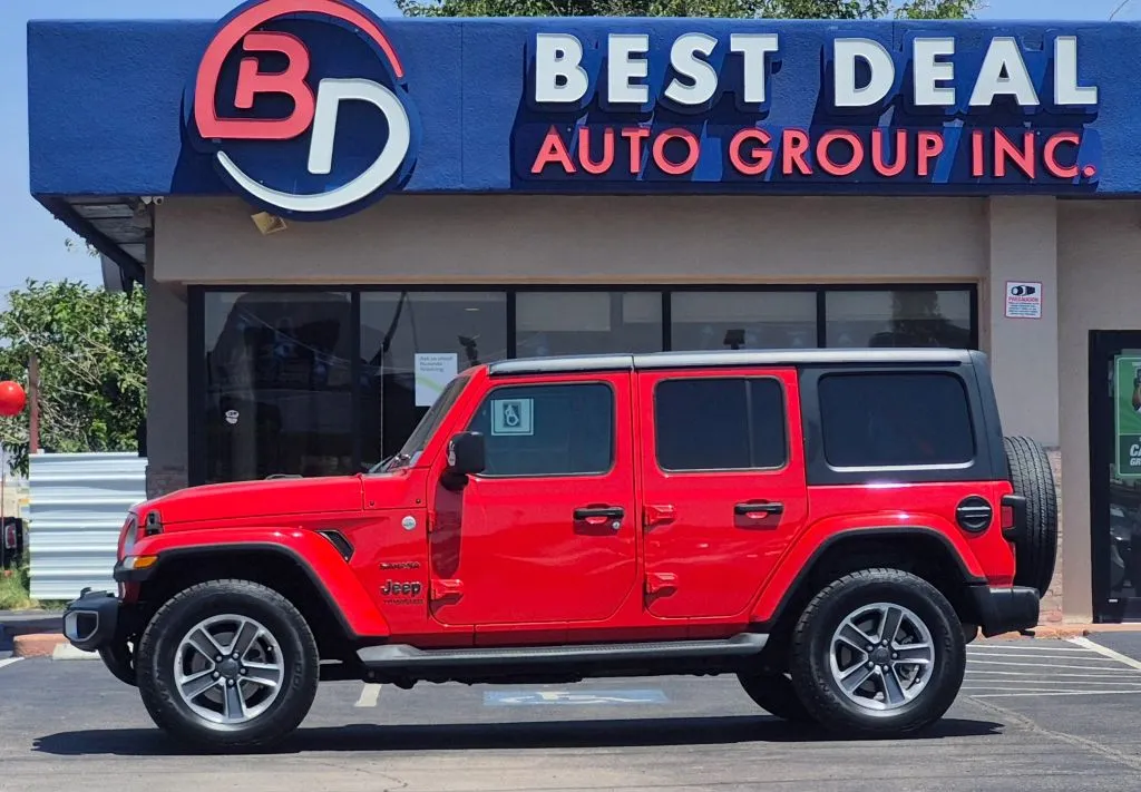 Red 2020 Jeep Wrangler Unlimited Sahara Sport Utility 4D for sale in El Paso, TX