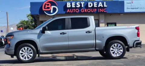 Gray 2024 Chevrolet Silverado 1500 Crew Cab Custom Pickup 4D 5 3/4 ft for sale in El Paso, TX