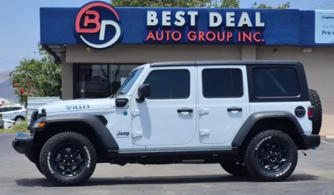 White 2023 Jeep Wrangler 4xe Willys 4xe Sport Utility 4D for sale in El Paso, TX