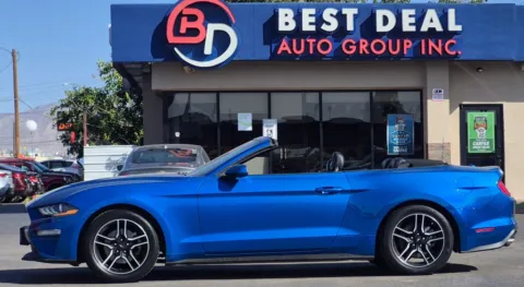 Blue 2021 Ford Mustang EcoBoost Premium Convertible 2D for sale in El Paso, TX