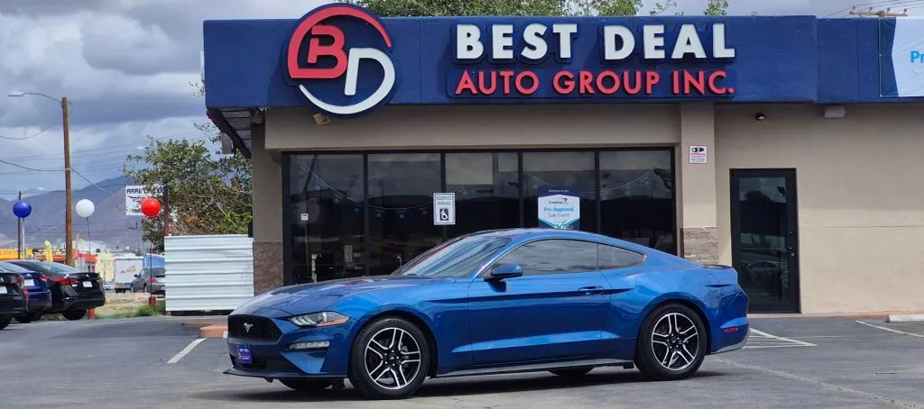 Blue 2022 Ford Mustang EcoBoost Premium Coupe 2D for sale in El Paso, TX
