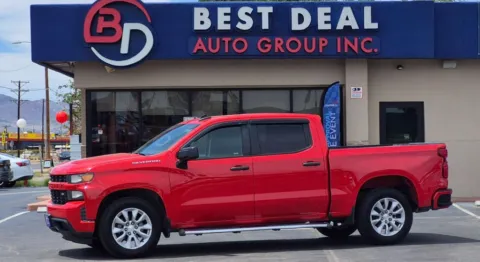 Red 2021 Chevrolet Silverado 1500 Crew Cab Custom Pickup 4D 5 3/4 ft for sale in El Paso, TX
