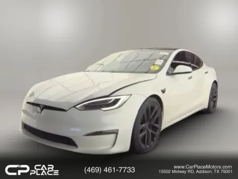 White 2021 Tesla Model S Plaid Sedan 4D for sale in Addison, TX