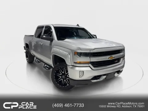 Silver 2018 Chevrolet Silverado 1500 Crew Cab Z71 LT Pickup 4D 5 3/4 ft for sale in Addison, TX