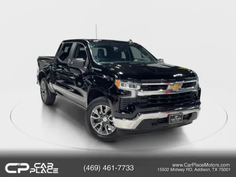 Black 2024 Chevrolet Silverado 1500 Crew Cab LT Pickup 4D 5 3/4 ft for sale in Addison, TX