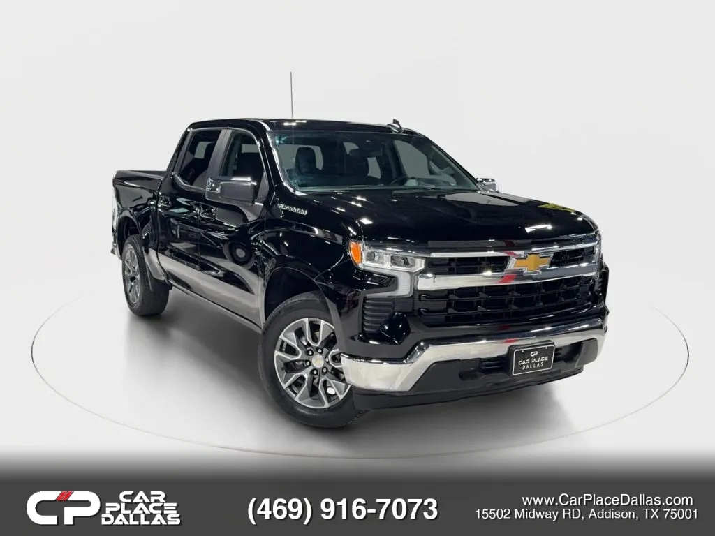 Black 2024 Chevrolet Silverado 1500 Crew Cab LT Pickup 4D 5 3/4 ft for sale in Addison, TX