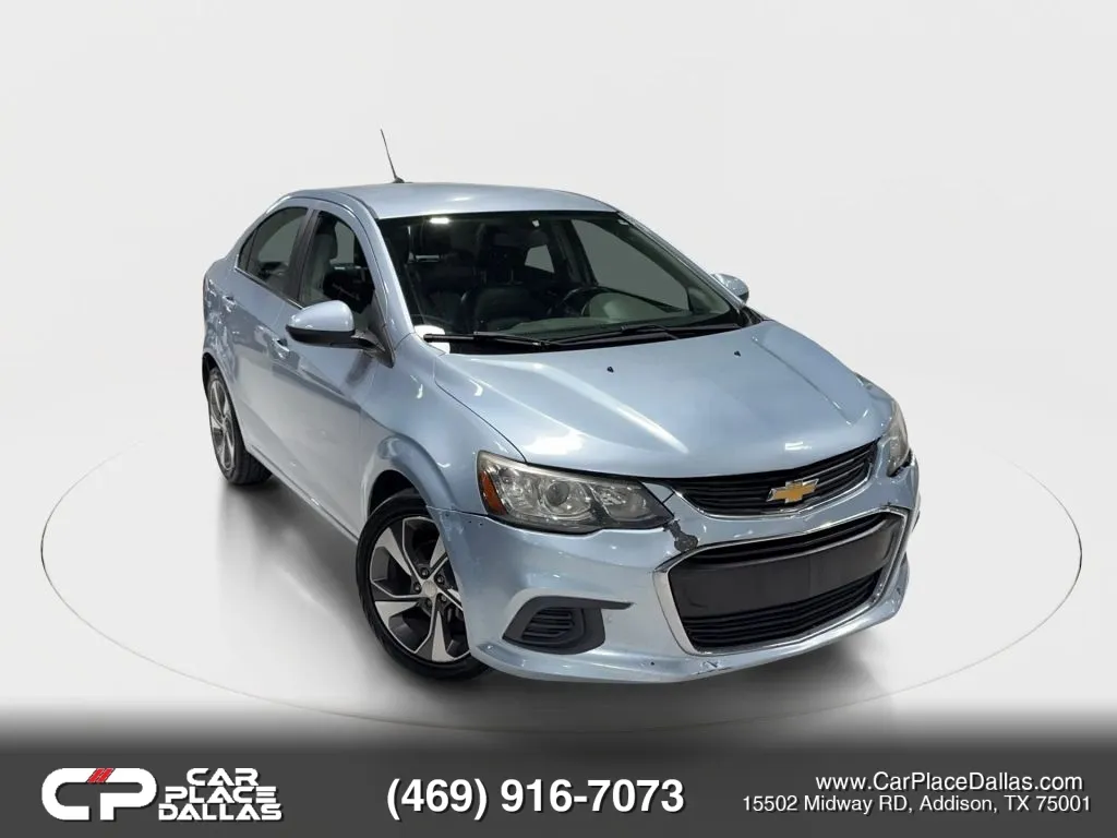 Blue 2017 Chevrolet Sonic Sedan 4D Premier 1.4L I4 Turbo Auto for sale in Addison, TX