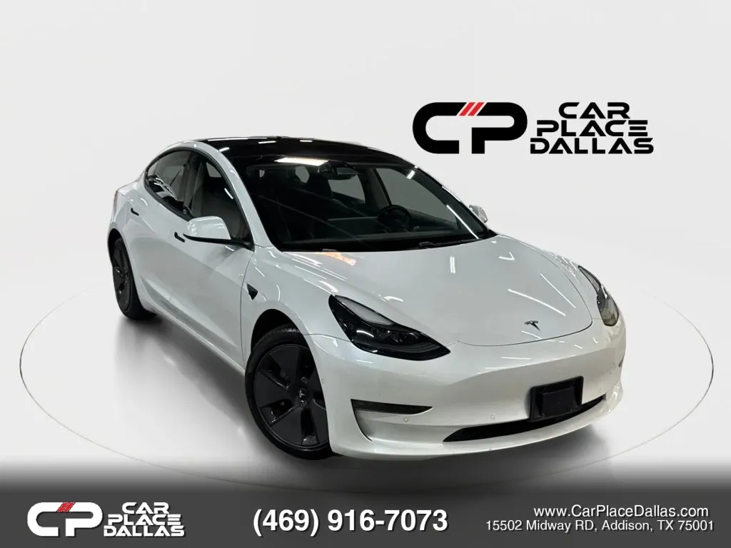 White 2021 Tesla Model 3 Long Range Sedan 4D for sale in Addison, TX