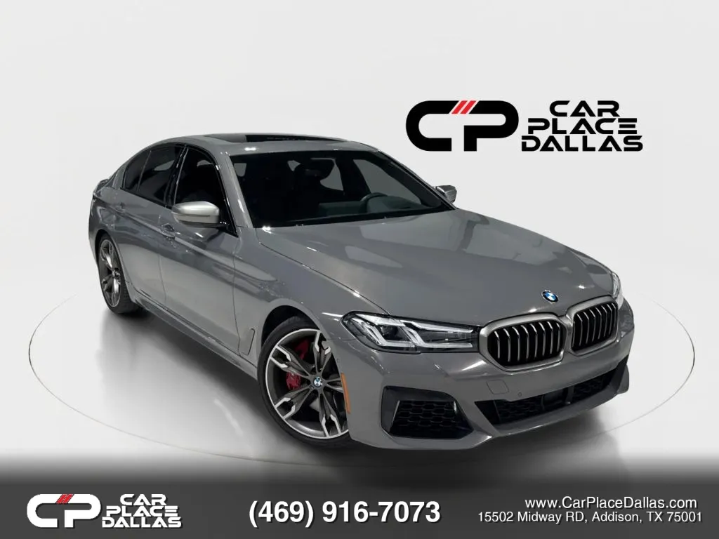 Gray 2021 BMW 5 Series M550i xDrive Sedan 4D for sale in Addison, TX