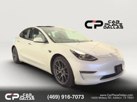 White 2021 Tesla Model 3 Long Range Sedan 4D for sale in Addison, TX