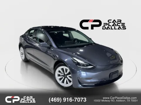 White 2022 Tesla Model 3 Standard Sedan 4D for sale in Addison, TX