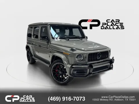 Gray 2021 Mercedes-Benz AMG G-Class AMG G 63,G MANUFAKTUR,EXCL INT PLUS,NIGHT PKG,DISTRONIC,360 CAM,BURMESTER,SUNROOF,22 AMG WHLS for sale in Addison, TX