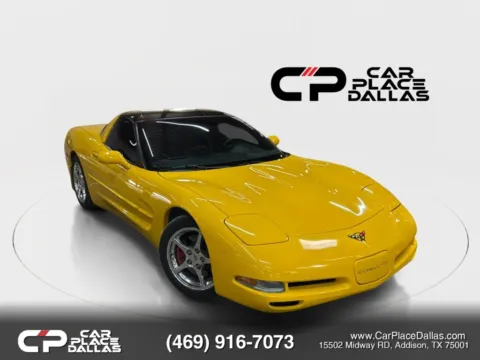 Yellow 2000 Chevrolet Corvette Coupe LS1,HUD,BOSE,LEATHER,REMOVABLE TOP,PWR STS,CLIMATE CTRL,ALLOYS,AUTO for sale in Addison, TX