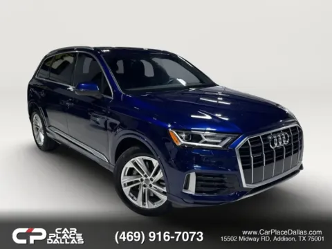 Blue 2020 Audi Q7 45 TFSI Premium Plus Sport Utility 4D for sale in Addison, TX