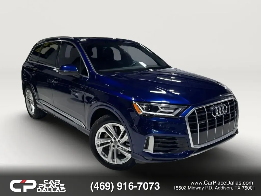 Blue 2020 Audi Q7 45 TFSI Premium Plus Sport Utility 4D for sale in Addison, TX