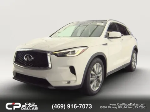 White 2021 INFINITI QX50 LUXE Sport Utility 4D for sale in Addison, TX