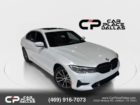 White 2021 BMW 3 Series 330i NAV,CARPLAY,ANDROID AUTO,CAM,MOONROOF,PWR STS,MEMORY,LED HDLS,PARK ASSIST,RWD for sale in Addison, TX