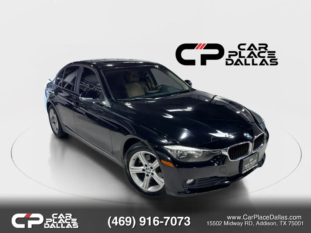 Black 2014 BMW 3 Series 320i xDrive NAV,CAM,PDC,MOONROOF,HTD STS,xDRIVE,BLUETOOTH,HIFI AUDIO,SENSATEC,17IN WHLS for sale in Addison, TX
