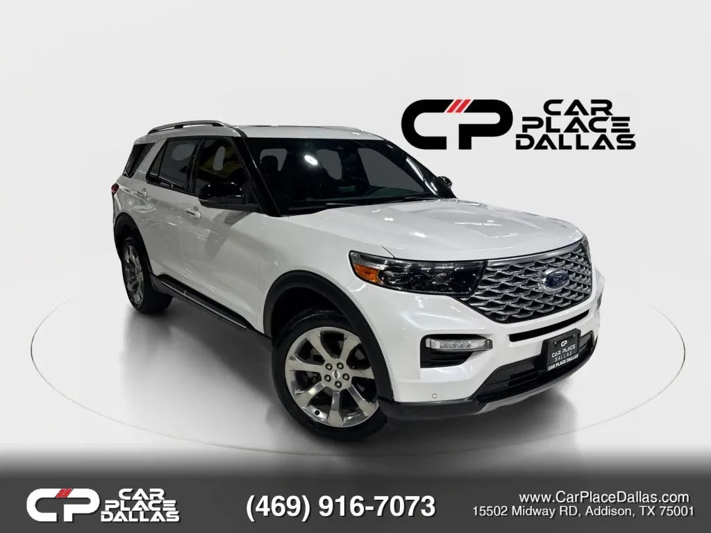 White 2020 Ford Explorer Platinum Sport Utility 4D for sale in Addison, TX