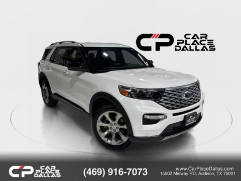 White 2020 Ford Explorer Platinum Sport Utility 4D for sale in Addison, TX
