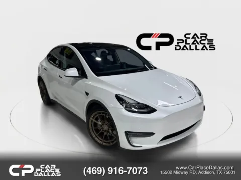 White 2021 Tesla Model Y Long Range Sport Utility 4D for sale in Addison, TX