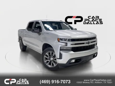 Silver 2021 Chevrolet Silverado 1500 Crew Cab RST Pickup 4D 5 3/4 ft for sale in Addison, TX