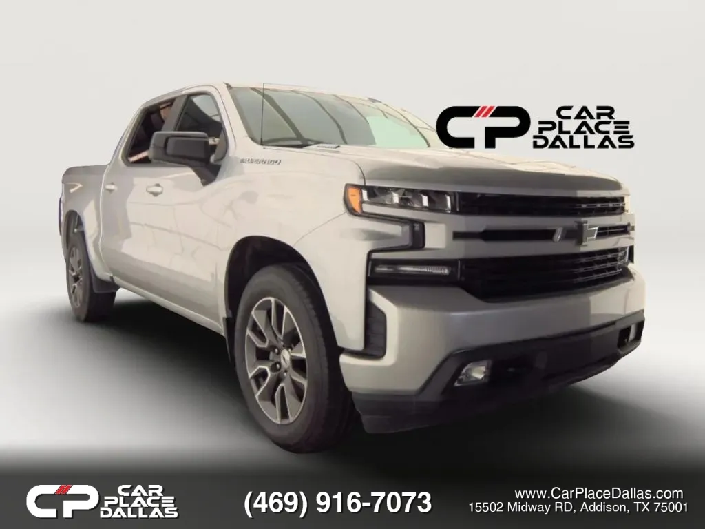 Silver 2021 Chevrolet Silverado 1500 Crew Cab RST Pickup 4D 5 3/4 ft for sale in Addison, TX