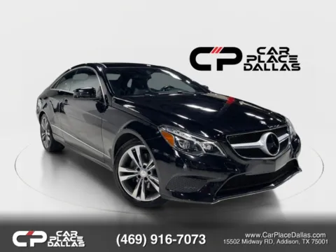 Black 2016 Mercedes-Benz E-Class E 400 4MATIC Coupe,PREM 2,NAV,PANO,HK,VENT LTHR,BLIND SPOT,LANE ASST,CARPLAY,18 WHLS for sale in Addison, TX