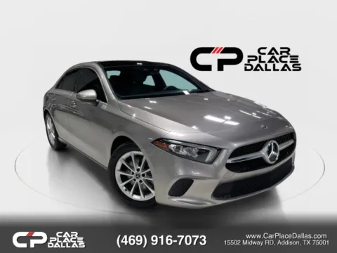 Silver 2021 Mercedes-Benz A-Class A 220,PREM PKG,MULTIMEDIA,NAV,PANO,HTD STS,BLIND SPOT,CARPLAY,REMOTE START,KEYLESS-GO for sale in Addison, TX