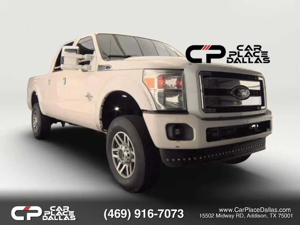 White 2016 Ford F350 Super Duty Crew Cab Platinum DIESEL,CREW CAB,LEATHER,NAV,CAM,HTD/VENT STS,TOW PKG for sale in Addison, TX