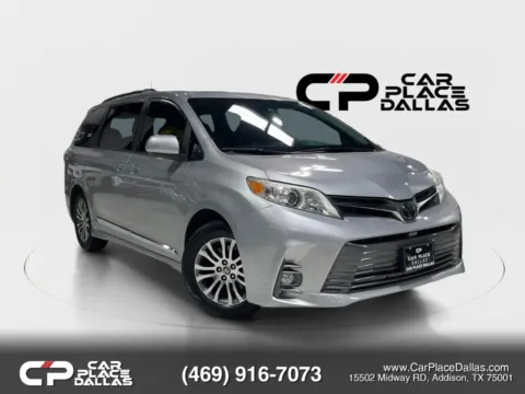 Silver 2020 Toyota Sienna XLE NAV,CARPLAY,HTD LTHR,BLIND SPOT,PWR DOORS,PWR LIFTGATE,MOONROOF,CAM,3RD ROW for sale in Addison, TX